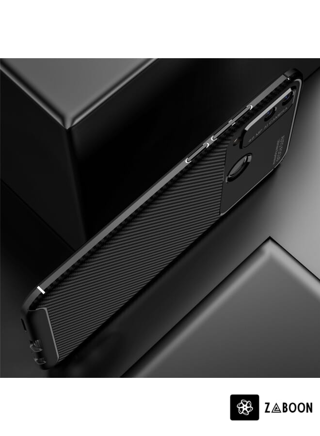 Zaboon Protective Case Cover For Huawei Honor Play 4T Carbon Fiber Texture Shockproof TPU Case - Image 4