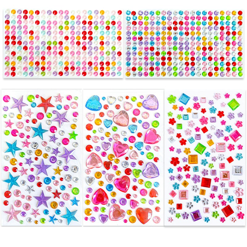 Gem Stickers Rhinestones,Acrylic Gems Embellishment DIY Glitter Decorative Diamonds Small Stickers for Kids 1pc （7.5×13cm） - Image 4