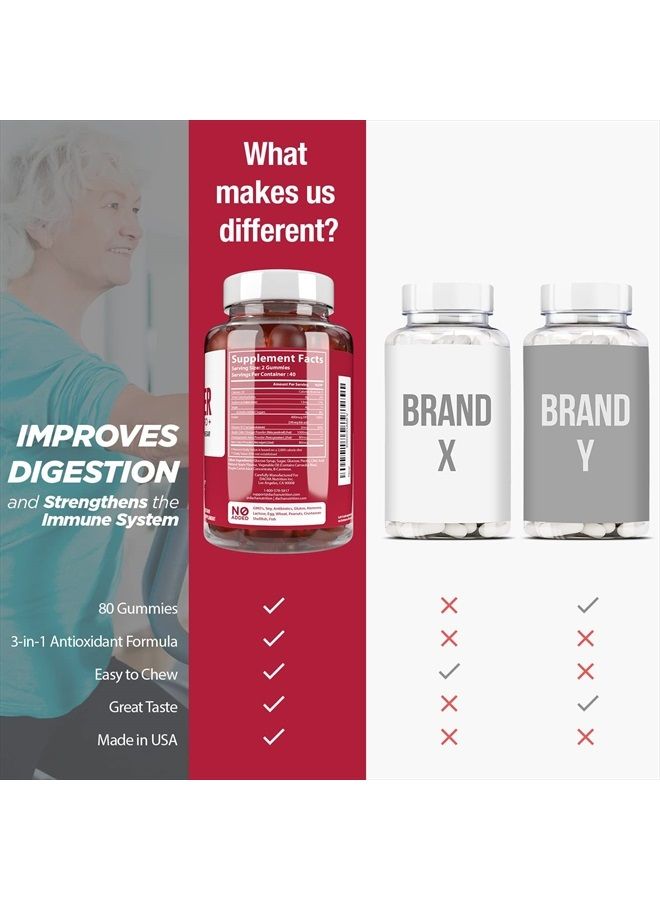 DACHA Premium Apple Cider Vinegar Gummies – 80 Count, 1000mg Raw, Organic, Unfiltered ACV from The Mother, Not Sticky, Immune, Detox, Fitness & Acid Reflux Heartburn Pomegranate Beet Root Vitamin B9 B12 - Image 5