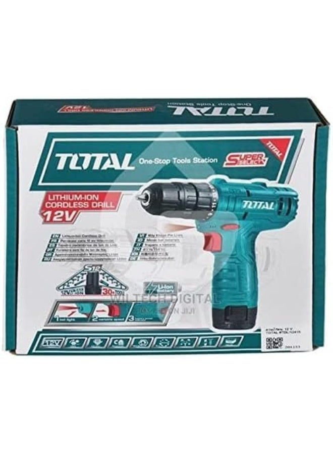 Total TDLI12415 Lithium-Ion cordless drill 12V 10mm - Single Battery - Image 3