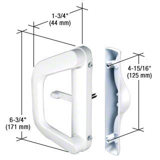 CRL Sliding Patio Door Handle Set For Milgard White (Locking) - Image 3