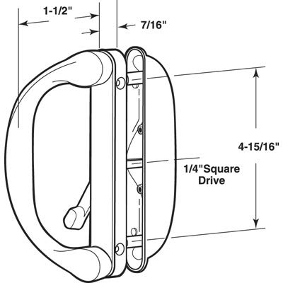 CRL Sliding Patio Door Handle Set For Milgard White (Locking) - Image 2