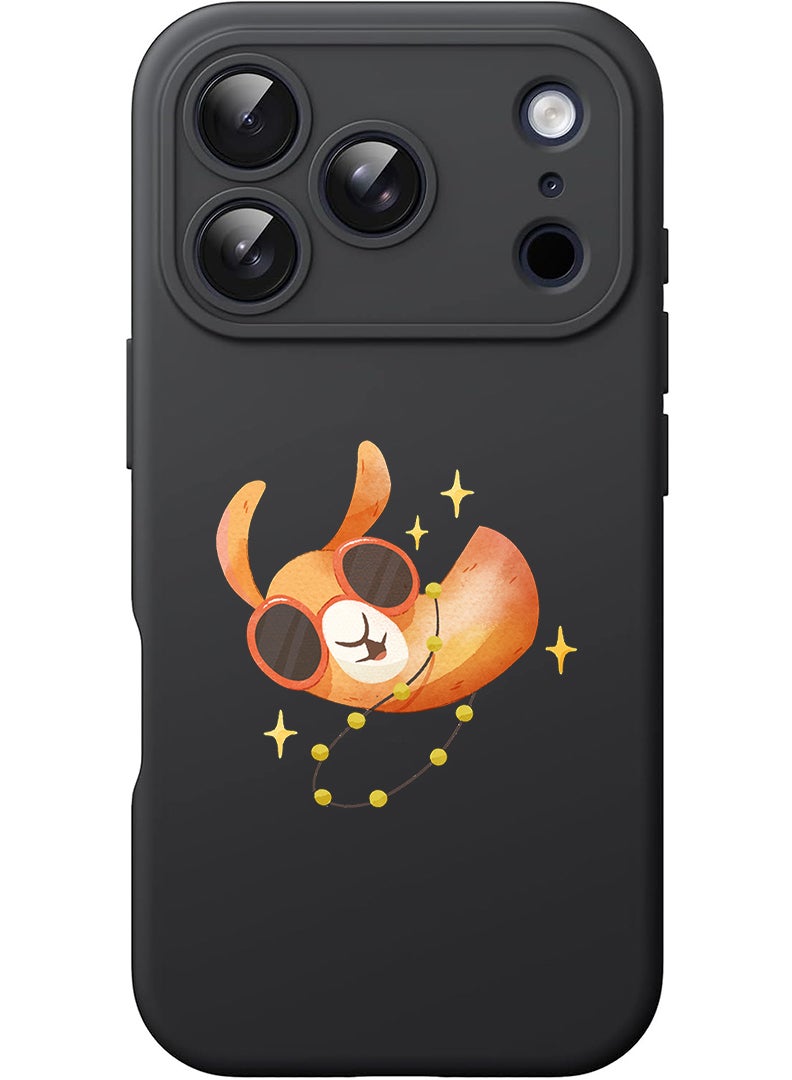 Theodor Protective Slim Fit Case Liquid Silicone Cover with Full Body Protection Anti-Scratch Shockproof Case For Apple iPhone 17 Pro (Black) Camel wearing goggles - Image 1