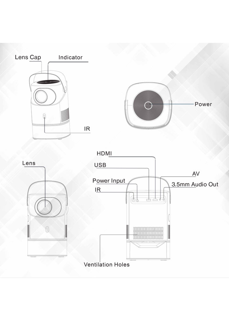 Maxwell Electronics Maxwell Phantom Pro Projector Supports 4k, Built-in Stand, Portable Speaker, Full HD 1080P Resolution, Keystone Correction, Electronic Focus, Hi-Fi Sound System, 5G Wifi, Outdoor/Home Cinema Projector  - Image 5