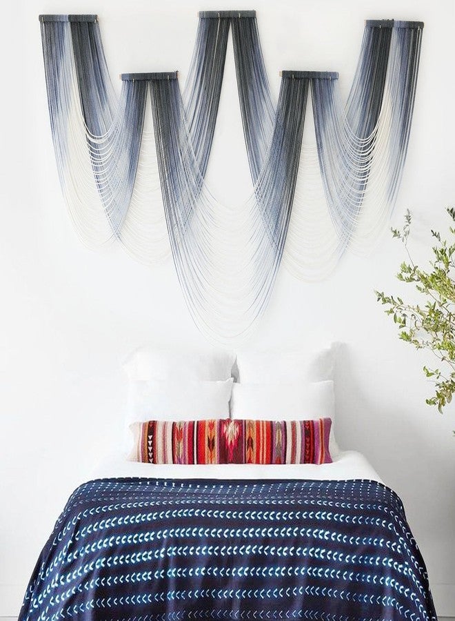 IOWER Large Macrame Wall Hanging Decor Dip-Dyed Macrame Wall Decor Wall Art Craftsmanship Fiber Art Boho Chic Wall Decor Modern For Bedroom Livingroom Backdrop - Image 4
