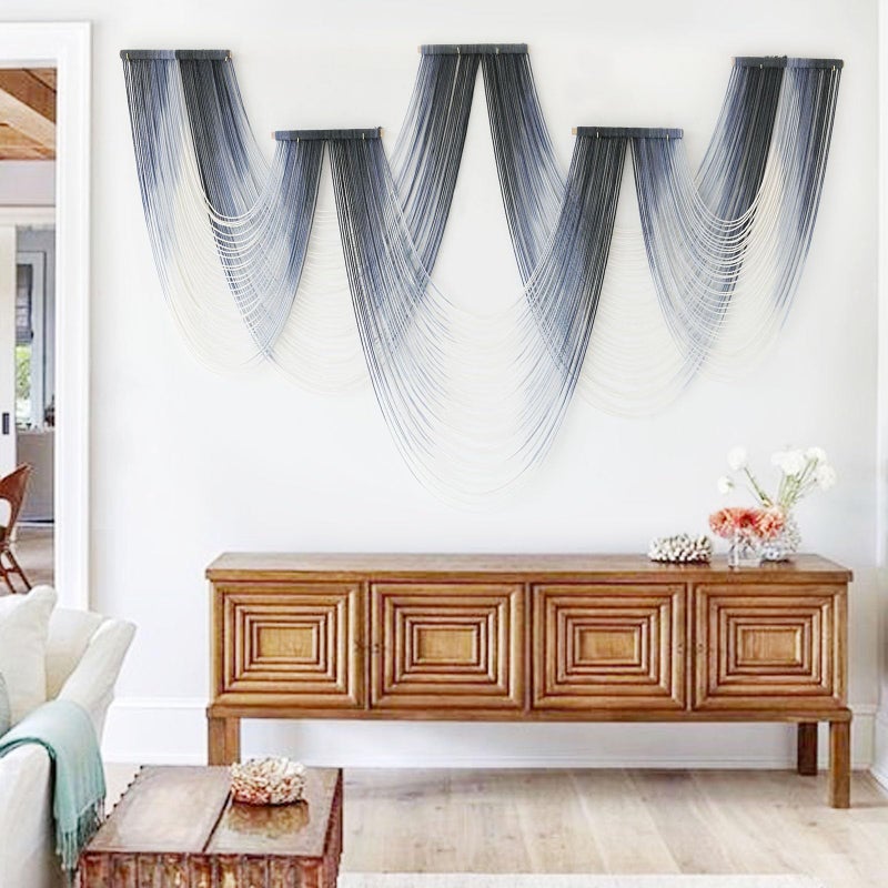 IOWER Large Macrame Wall Hanging Decor Dip-Dyed Macrame Wall Decor Wall Art Craftsmanship Fiber Art Boho Chic Wall Decor Modern For Bedroom Livingroom Backdrop - Image 1