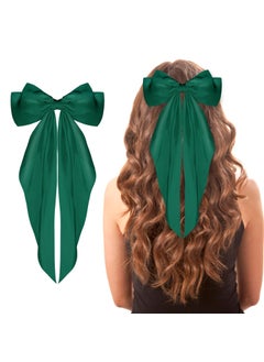 WLLHYF Big Bow Barrettes Long Tail French Ribbon Hair Pins Soft Silky Satin Hair Clip Metal Bowknot Clips 90s Accessories for Party Women Girl