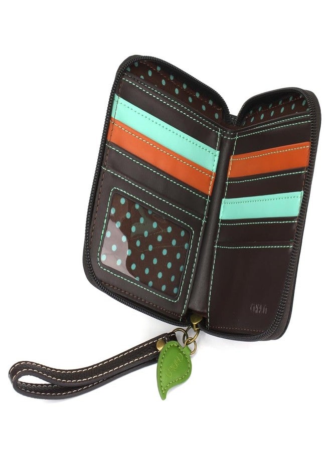 CHALA Handbags- Zip Around Wallet, Wristlet, 8 Credit Card Slots Sturdy Coin Purse for women (Gnome - Olive) - Image 5