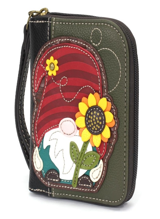 CHALA Handbags- Zip Around Wallet, Wristlet, 8 Credit Card Slots Sturdy Coin Purse for women (Gnome - Olive) - Image 2