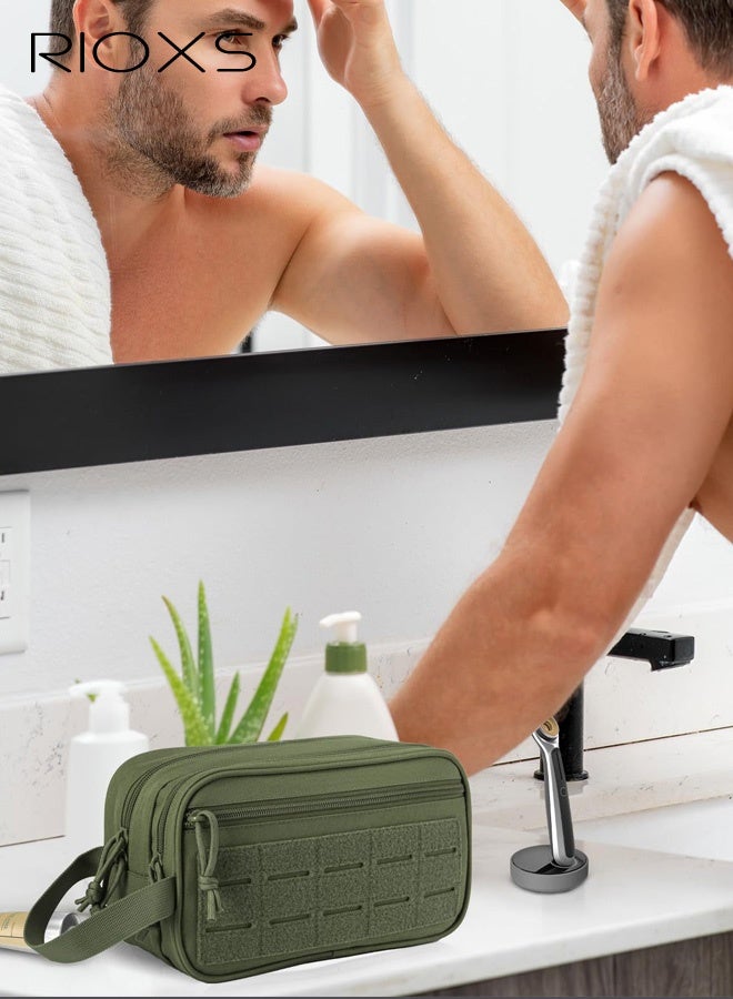 RIOXS Men's Travel Toiletry Bag, Oxford Waterproof Cosmetic Bag Pouch for Men, Lightweight Hanging Zippered Organizer Case, Travel Cosmetic Case for Toiletries Accessories - Image 2