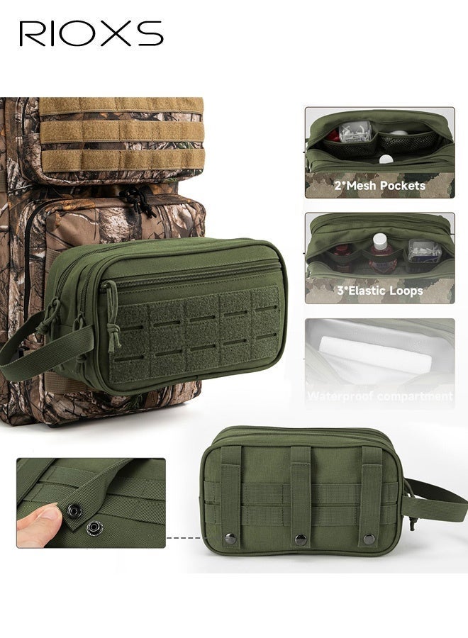 RIOXS Men's Travel Toiletry Bag, Oxford Waterproof Cosmetic Bag Pouch for Men, Lightweight Hanging Zippered Organizer Case, Travel Cosmetic Case for Toiletries Accessories - Image 5