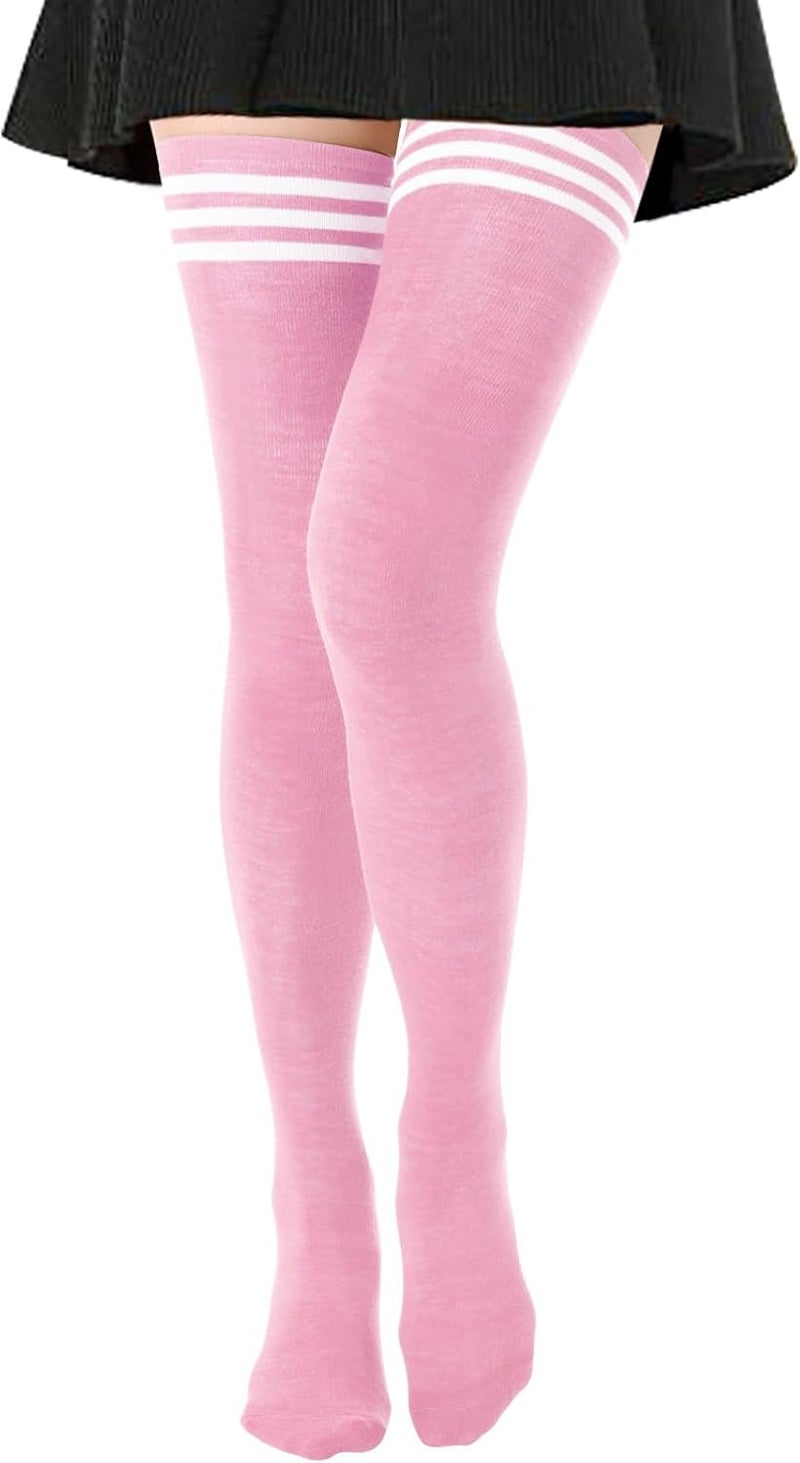 DRESHOW Extra Long High Thigh Socks Striped Over Knee Thin Tights Long Stocking - Image 2