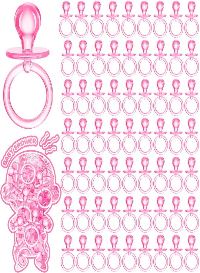 Coume 100 Pcs 2.5 Inch Baby Shower Pacifiers Acrylic Mini Baby Pacifiers Gifts Gender Reveal Party Favors for Gender Neutral Game Birthday Supplies(Pink) - Image 1