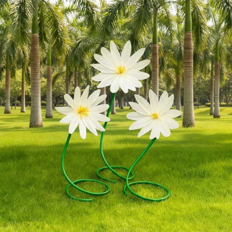 Maysing 3 Pcs 5 ft Large Daisy Flowers Giant Artificial White Daisy Standing Huge Handcrafted Flowers Decoration for Garden Birthday Office Wedding Party Graduation Shop Window Display - Image 1