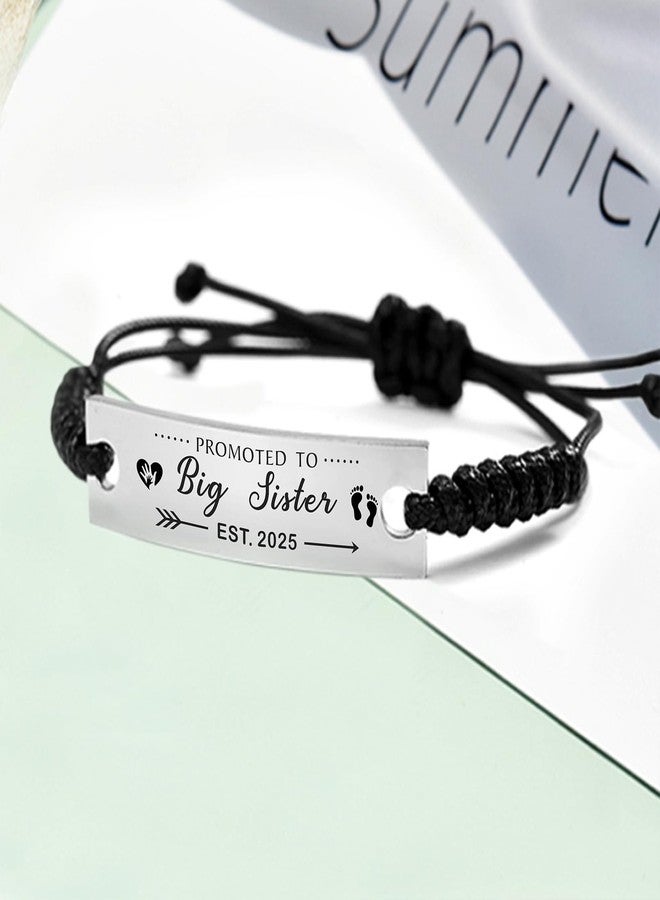 SOUSYOKYO Promoted to Big Sister Est 2025 Gifts Bracelet, Soon to be Sister Jewelry, Pregnancy Announcement Gift for New Expecting Sisters First Time Present - Image 4
