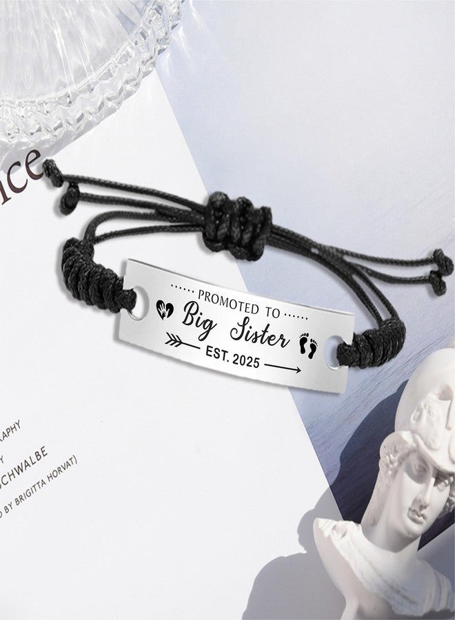 SOUSYOKYO Promoted to Big Sister Est 2025 Gifts Bracelet, Soon to be Sister Jewelry, Pregnancy Announcement Gift for New Expecting Sisters First Time Present - Image 3