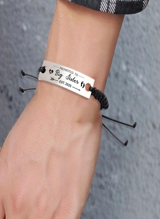 SOUSYOKYO Promoted to Big Sister Est 2025 Gifts Bracelet, Soon to be Sister Jewelry, Pregnancy Announcement Gift for New Expecting Sisters First Time Present - Image 5