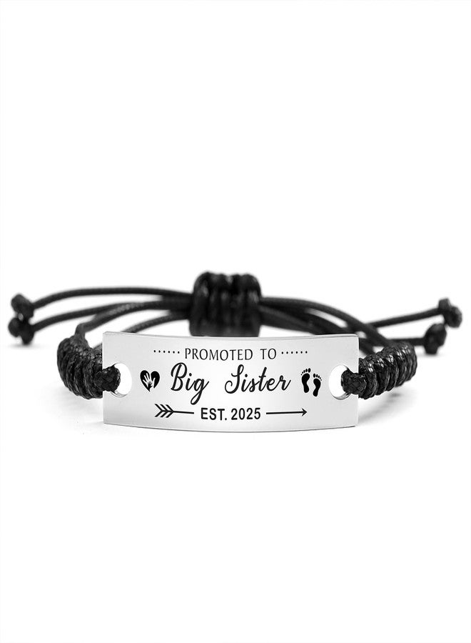 SOUSYOKYO Promoted to Big Sister Est 2025 Gifts Bracelet, Soon to be Sister Jewelry, Pregnancy Announcement Gift for New Expecting Sisters First Time Present - Image 1