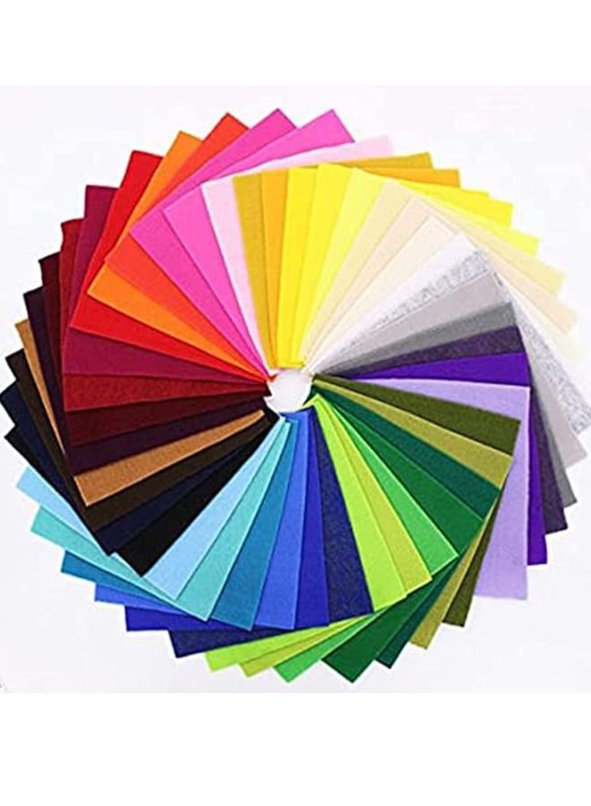 Terabyte KASTWAVE Felt Fabric Sheets, Arts Crafts Assorted Colors Squares Textile Fabrics DIY Craftwork for Flowers Coasters Jewelry Stickers 40pcs - Image 1
