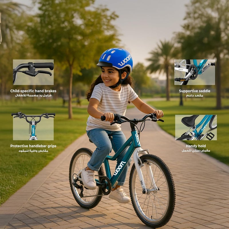 Woom GO 4 Kids Bike|20-inch Wheels|Lightweight 7-Speed Youth Bicycle|Ages 6-8|Ergonomic Fit, Easy Twist Shifter, V-Brakes, BMX-Style Handlebars - Image 4