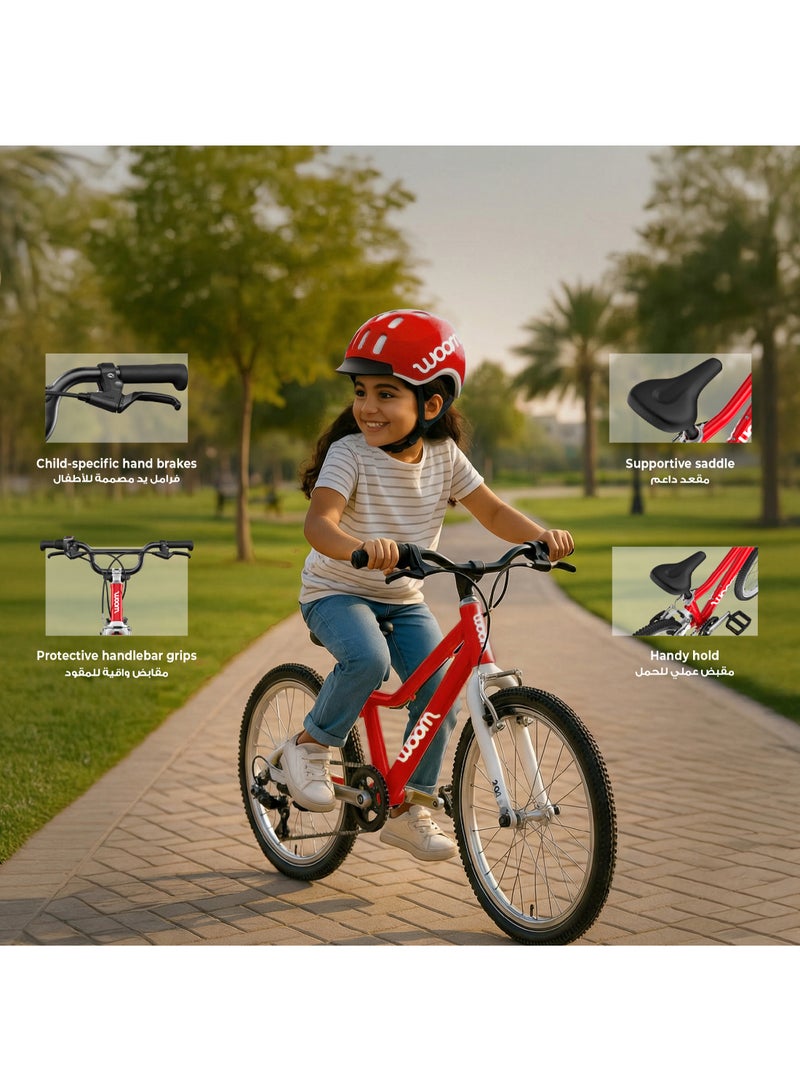 Woom GO 4 Kids Bike|20-inch Wheels|Lightweight 7-Speed Youth Bicycle|Ages 6-8|Ergonomic Fit, Easy Twist Shifter, V-Brakes, BMX-Style Handlebars - Image 3