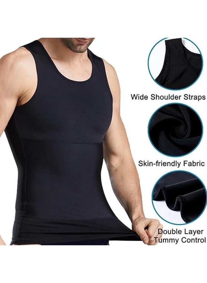 سترة تنحيف وضغط للجسم للرجال – قميص تخسيس فوري لتشكيل الجسم وإبراز القوام – تيشيرت ضاغط مريح للاستخدام اليومي والرياضة - Image 2