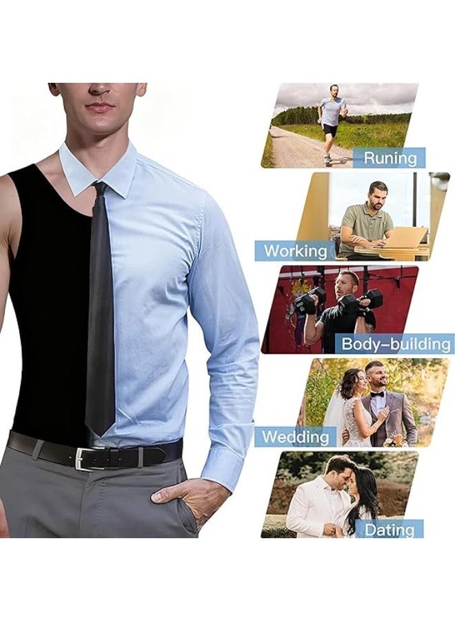 سترة تنحيف وضغط للجسم للرجال – قميص تخسيس فوري لتشكيل الجسم وإبراز القوام – تيشيرت ضاغط مريح للاستخدام اليومي والرياضة - Image 4