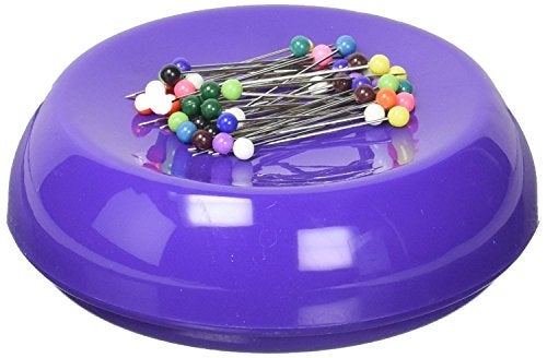 Grabbit Magnetic Sewing Pincushion with 50 Plastic Head Pins – Magnet Pin Organizer for Quilting, Embroidery, Needles, Bobby Pins, & Craft Storage, Purple - Image 5