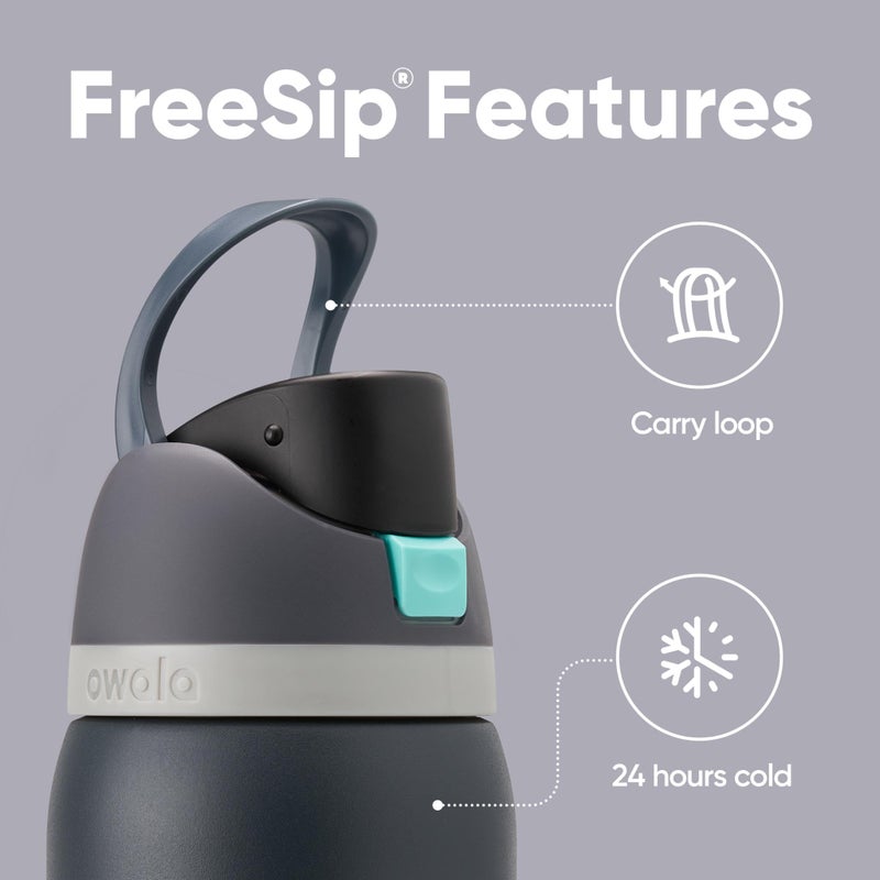 Owala FreeSip Insulated Stainless Steel Water Bottle with Straw for Sports, Travel, and School BPA-Free Sports Water Bottle, 32 oz, Foggy Tide - Image 2