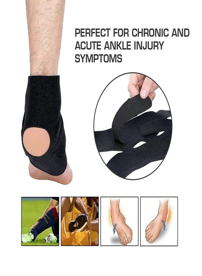 HAPPINY Universal Ankle Support for Pain Relief, Adjustable Ankle Protection Guard for Injuries, Ankle Compression Brace, Neoprene Ankle Support Brace for Foot Care, Sprain, Injury, Swelling & Pain Relief, Ankle Brace for Men & Women, 1 Pair (Black) (Free Size) - Image 3