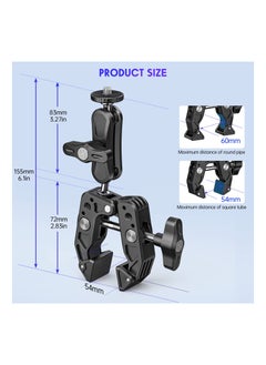 Generic Versatile Camera Clamp Mount with 1/4''-20 and 3/8''-16 Threads, 360° Double Ball Head Adapter for DSLR Cameras, Lights, Hooks, Shelves, Rods, and Cross Bars - Compatible with Most Cameras.  - Image 5