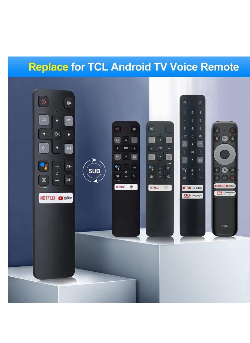 ELTRAZONE Voice Replacement for TCL-Android-TV-Remote,New Upgraded RC802V for TCL Smart TVs with Google Voice Function,with Netflix,YouTube Buttons - Image 2