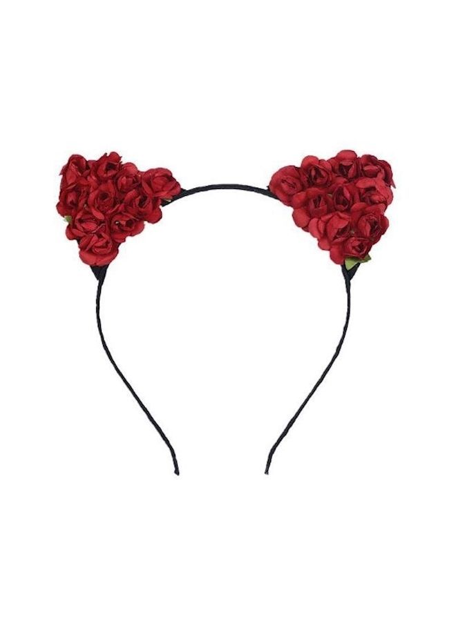NIBEMINENT Flower Hair Band Red/Black