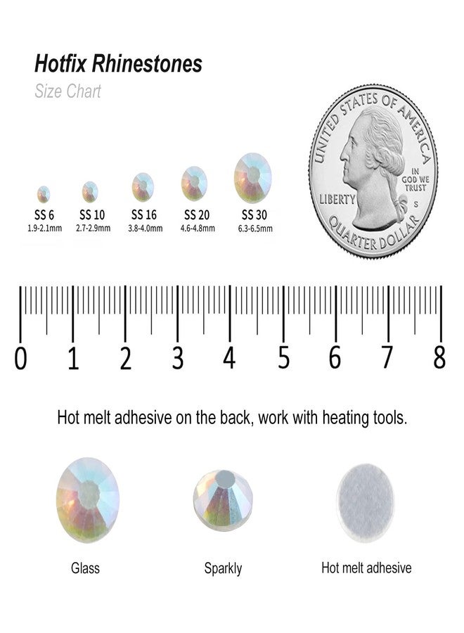 BEADSLAND 6000PCS Hotfix Rhinestones Bulk, Clear AB Rhinestones for Crafts Clothes,Hotfix Crystals DIY Decoration, SS10, 2.7-2.9mm - Image 5