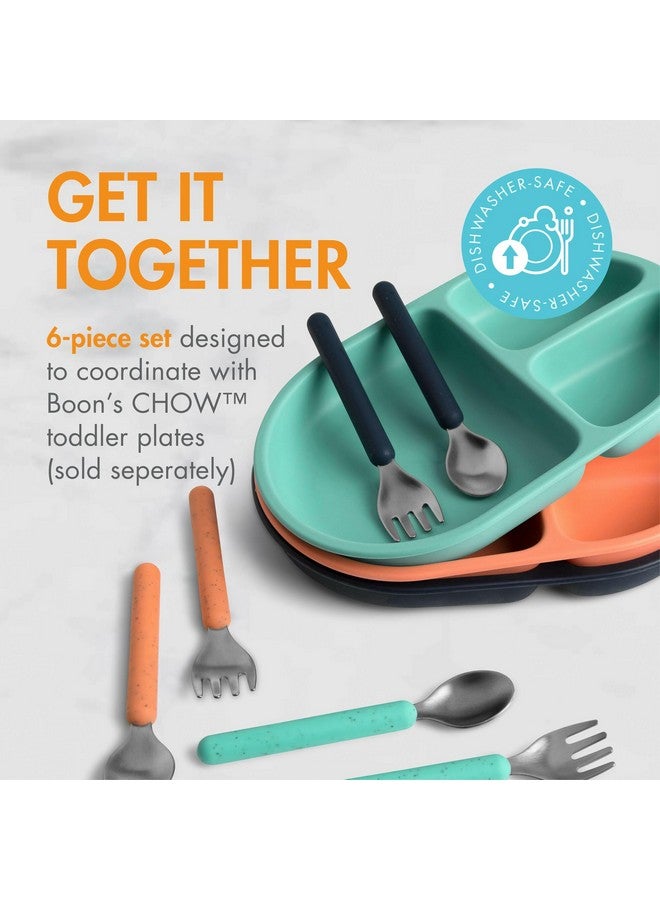 Boon Chow Silicone Plate Set - 3 Unbreakable Divided Toddler Plates - Baby Plates for 6 Months and Up - Baby Led Weaning Supplies - Mint Multicolor - Image 3