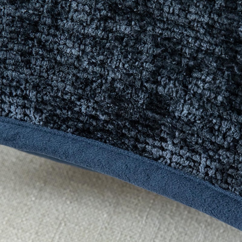 Yaertun Pack of 2 Chenille Textured Decorative Throw Pillow Covers Accent Solid Cushion Cover Soft Cozy Pillow Case with Velvet Back for Couch Sofa Bed Living Room 12x20 Inch Dark Blue - Image 3