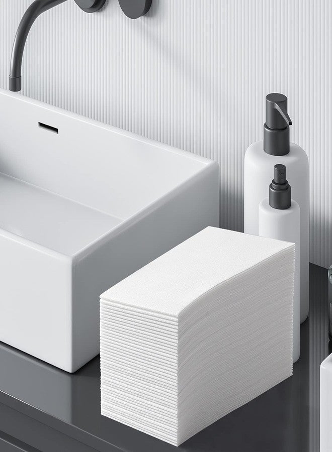 MORGIANA 50-Pack Linen-Feel Guest Towels, 12" x 17" Cloth-Like White Paper - Image 1