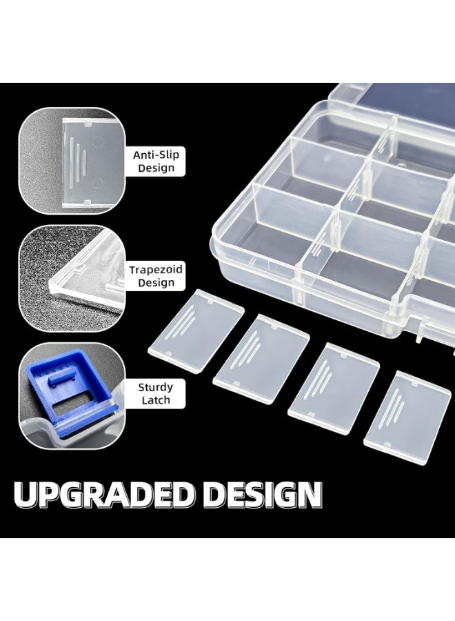 DUOFIRE Plastic Organizer Container Storage Box Adjustable Divider Removable Grid Compartment for Jewelry Beads Earring Container Tool Fishing Hook Small Accessories (15 grids, White X 3) - Image 5
