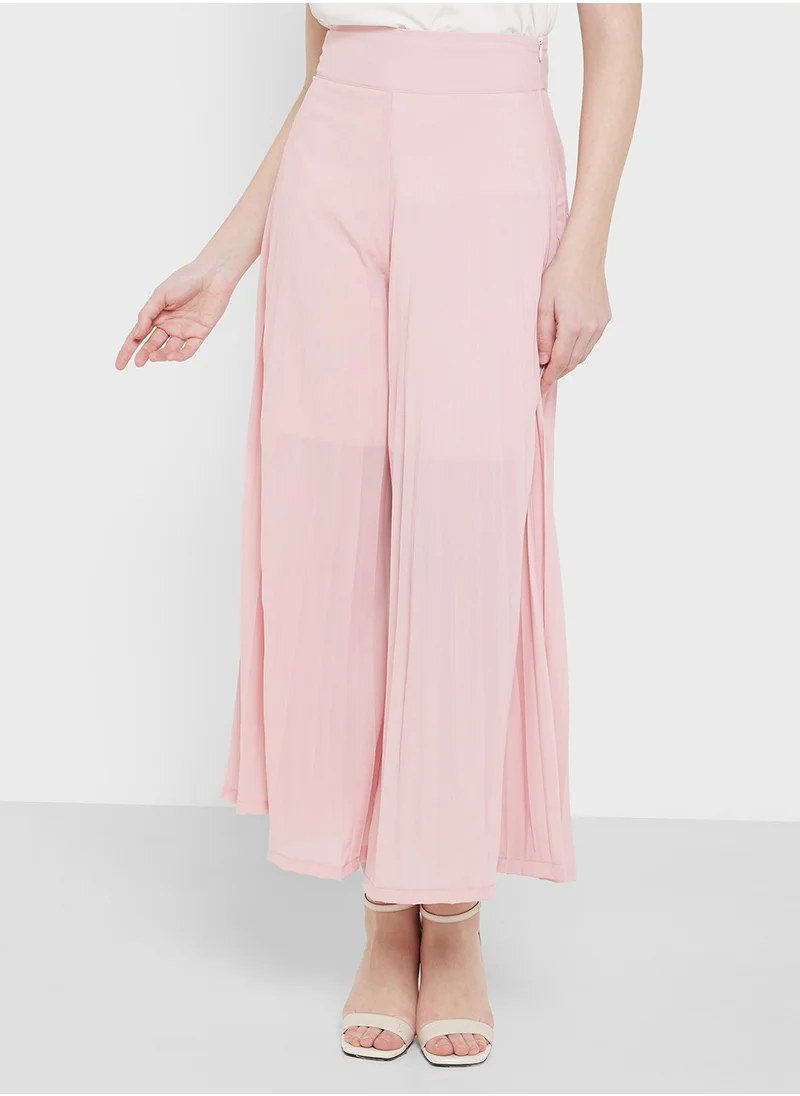 ELLA Flared Bottom Pants With Pleats