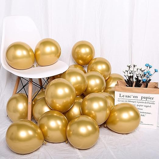 BRIJBAZAAR 25 pcs Golden and Black Chrome Balloons for Birthday decoration celebration Anniversary baby shower Girls Boys Men Women - Image 5