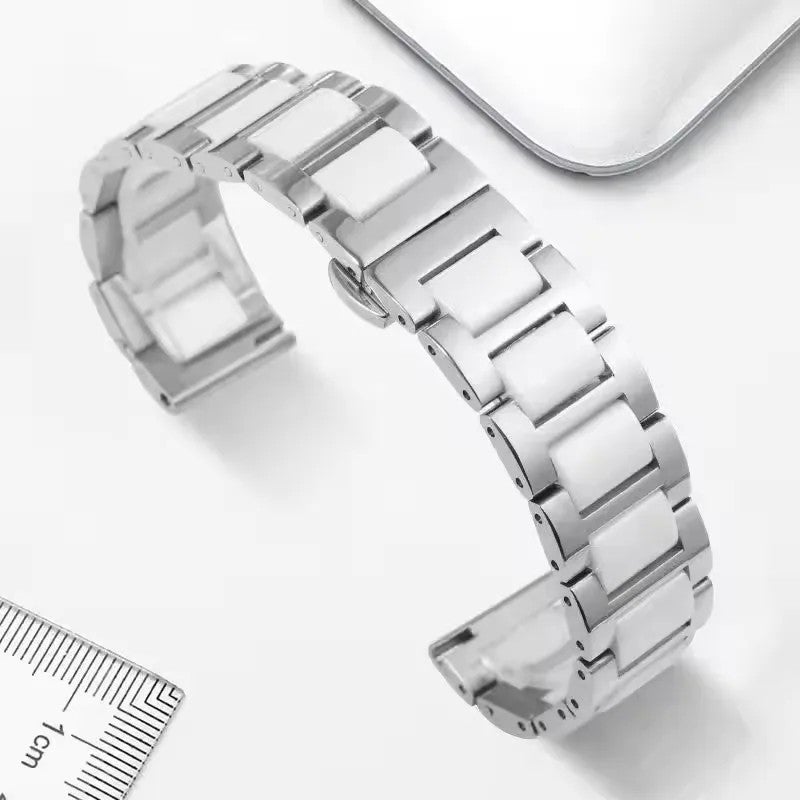 Bluejw Valentine's Day Replacement Ceramic Watch Band for Apple Watch 38mm 40mm 42mm 44mm – Stainless Steel Strap Compatible with All Series - Image 1