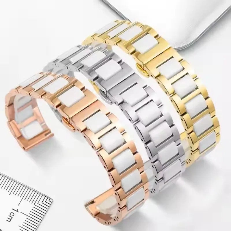 Bluejw Valentine's Day Replacement Ceramic Watch Band for Apple Watch 38mm 40mm 42mm 44mm – Stainless Steel Strap Compatible with All Series - Image 2