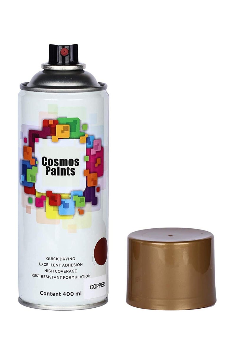 Cosmos Paints Metallics 140 Copper Spray Paint, Gloss Finish (400 Ml) | Quick Dry & No-Drip Wide Spray Cap System For Cars, Bikes & Metal, Wood, Plastic, Diy, Home Décor, Art & Craft - Image 4