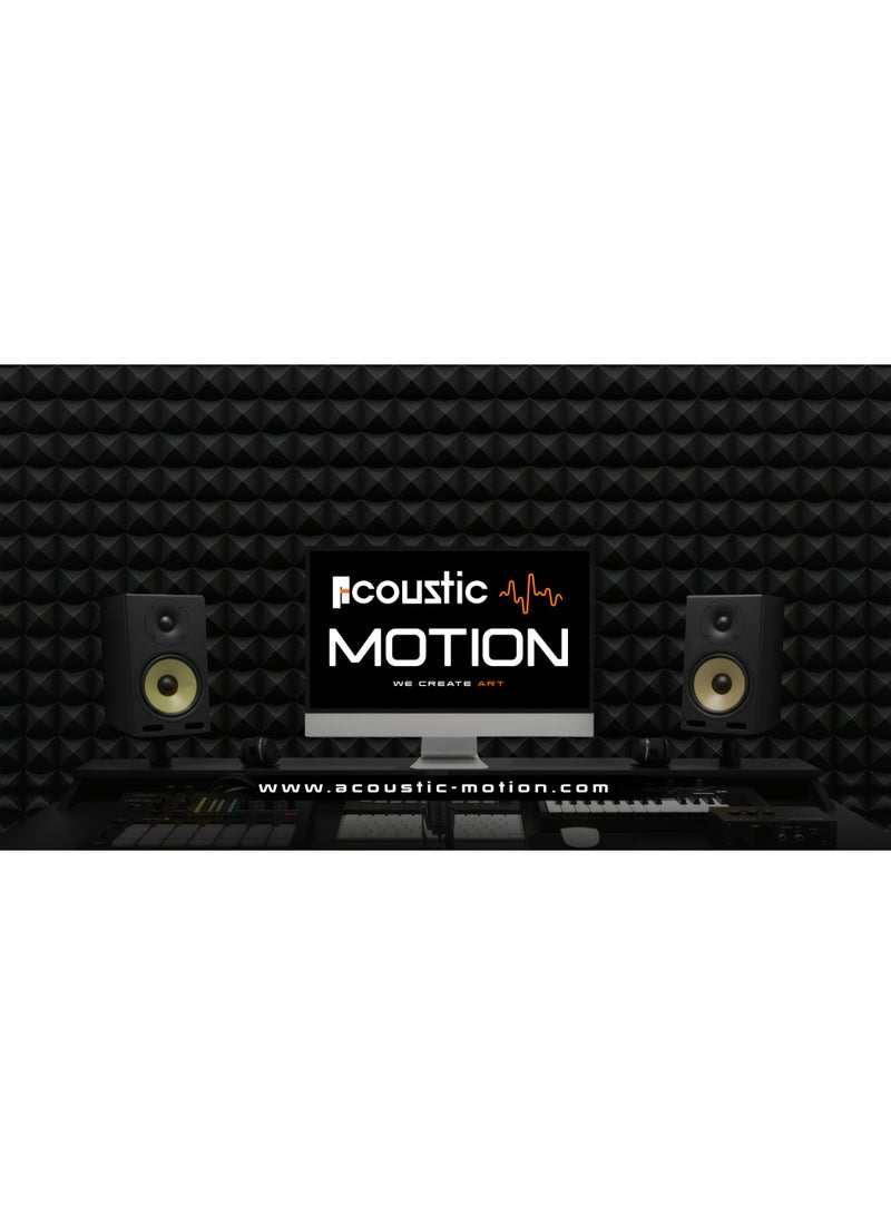 Acoustic Motion Acoustic Foam Panels-Sound Proof PYRAMIDS Panel With Self-Adhesive Set Of 12 3X30X30Cm Dark Grey Stylish Acoustic Panels Basic For studio,recording,home,office,Acoustic Room Treatment - Image 2