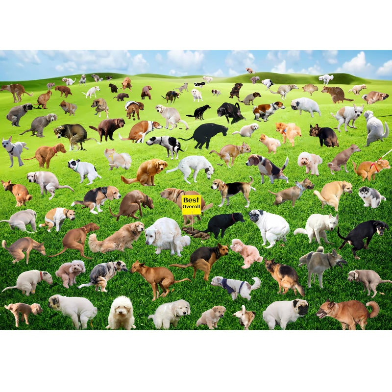 VOLUVOLU 1000 Pieces Puzzles for Adults Pooping Puppies Puzzle Dogs Jigsaw Puzzles 1000 Pieces Funny Gifts for Dog Lovers Friends Perfect White Elephant Gag Gift Dog Puzzle as Funny Home Party Decorations - Image 3
