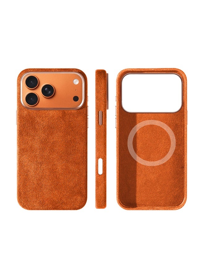 general Premium Real Italian Imported Alcantara Magnetic Case for iPhone 17 Pro  with MagSafe Business Soft Touch Cover