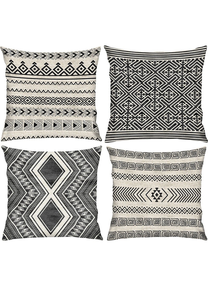 Ritmo Home Ethnic Bohemian 4-Piece Throw Pillow Case 