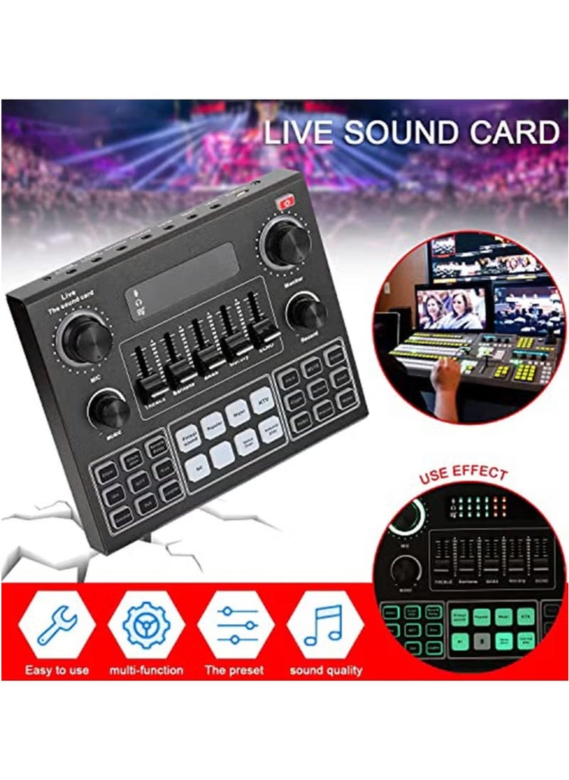 Generic V9 Sound Card & BM800 Pro Microphone Bundle for Advanced Broadcasting,Bluetooth Sound Mixer Live Sound Card For Live Broadcast Streaming and Games  - Image 4