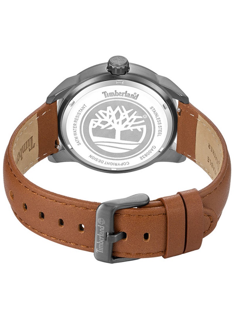 Timberland Men Jonesboro Cream Dial Nylon Strap Multifunction Watch for Men, 44mm - Image 3