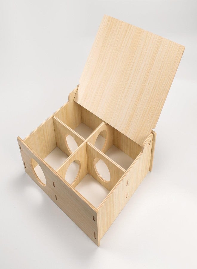 Xiylon Multi-Chamber Wooden Hamster Hideout & Tunnel - Durable, Ventilated Natural Wood Cage Accessories for Dwarf, Syrian Hamsters and Small Pets - Image 1